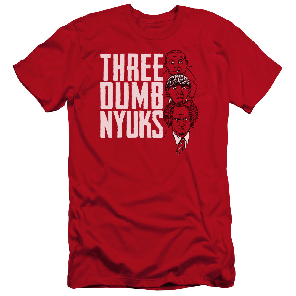 Three Stooges - Three Dumb Nyuks-premuim Canvas Adult Slim Fit 30/1 - Red