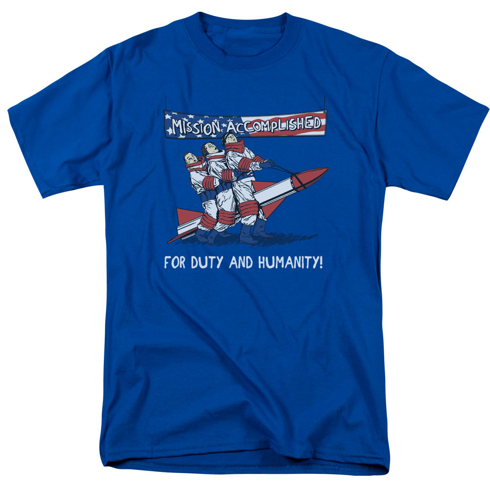Three Stooges - Mission Accomplished - Short Sleeve Adult 18/1 - Royal Blue T-shirt