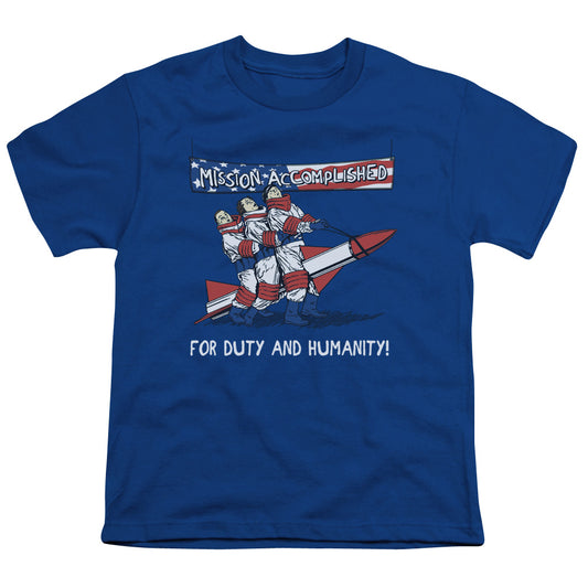 THREE STOOGES MISSION ACCOMPLISHED - S/S YOUTH 18/1 - ROYAL BLUE T-Shirt
