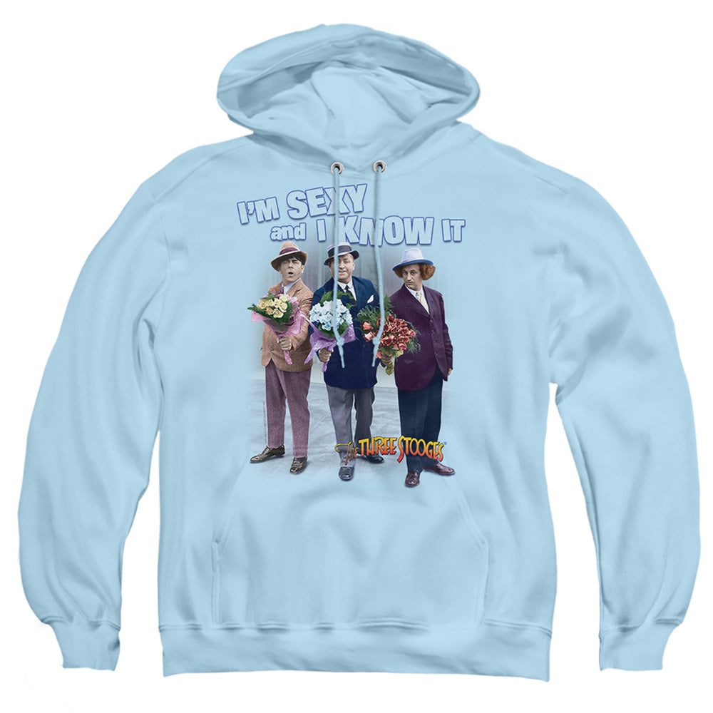 Three Stoogeshort Sleeveexy - Adult Pull-over Hoodie - Light Blue T-shirt