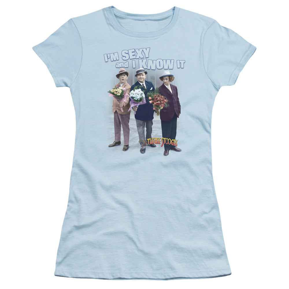 THREE STOOGE EXY - S/S JUNIOR SHEER - LIGHT BLUE T-Shirt