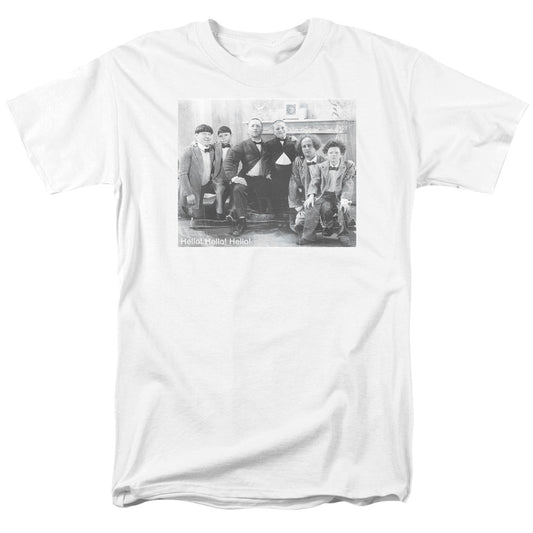 THREE STOOGES HELLO - S/S ADULT 18/1 - WHITE T-Shirt