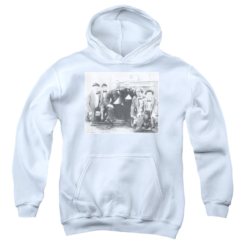 Three Stooges Hello-youth Pull-over Hoodie - White