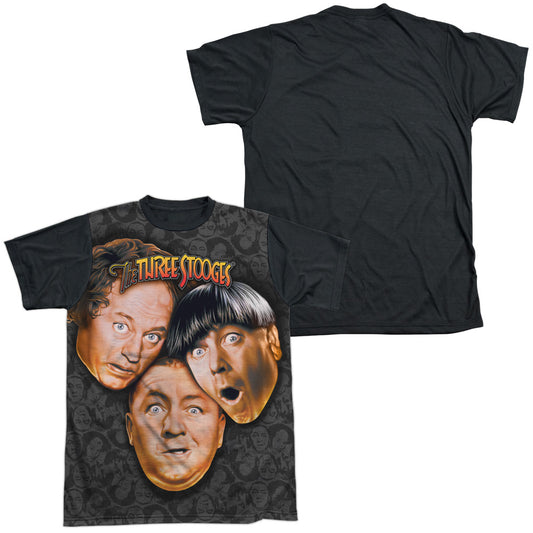 Three Stoogeshort Sleevetooges All Over-s - S Adult White Front Black Back   - White T-shirt