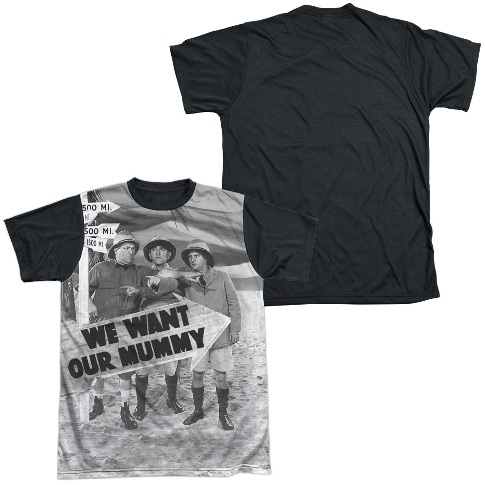 Three Stooges - Tunis 1500 - Short Sleeve Adult White Front Black Back   - White T-shirt