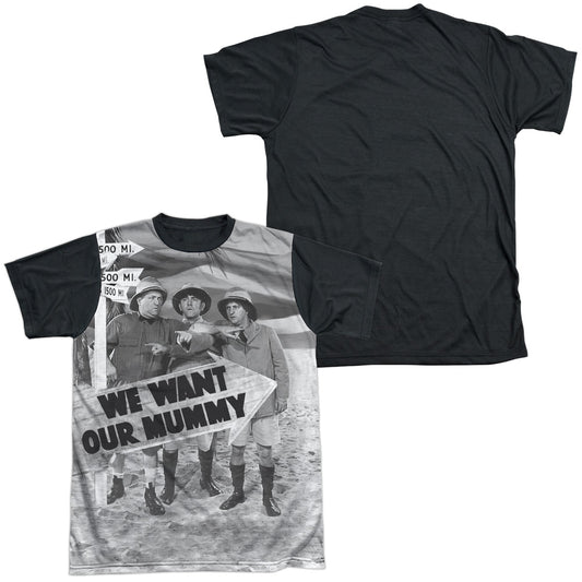 Three Stooges - Tunis 1500 - Short Sleeve Adult White Front Black Back   - White T-shirt