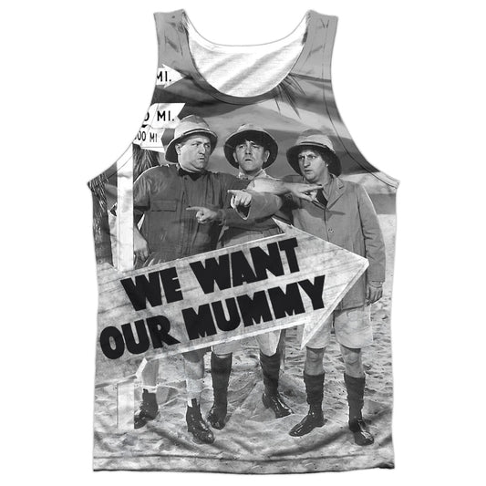 Three Stooges - Tunis 1500 - Adult 100% Poly Tank Top - White