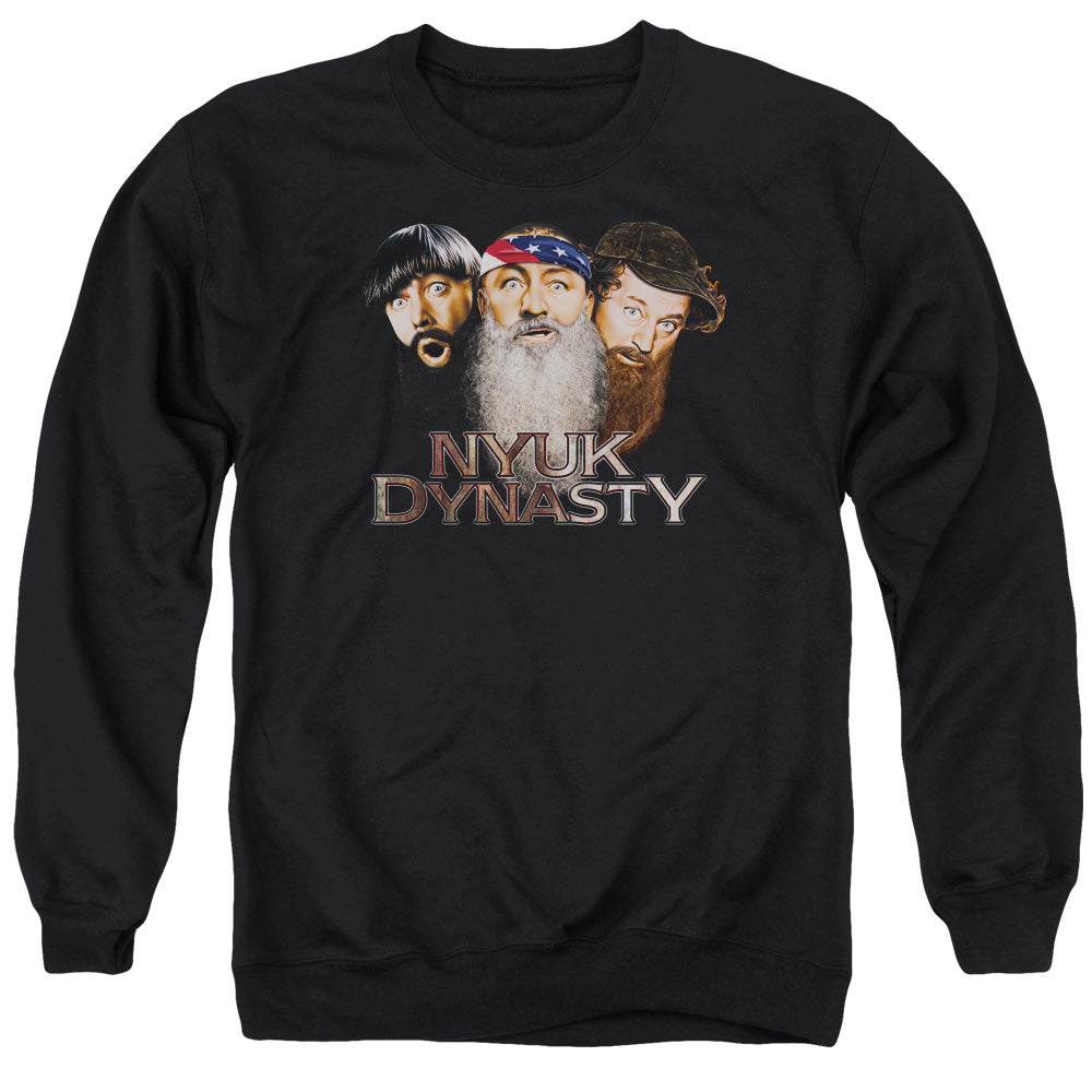 Three Stooges - Nyuk Dynasty 2 - Adult Crewneck Sweatshirt - Black