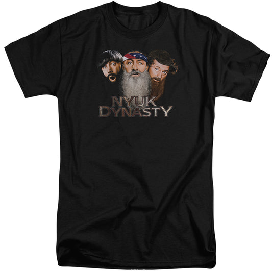 Three Stooges - Nyuk Dynasty 2 - Short Sleeve Adult Tall - Black T-shirt