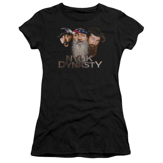 Three Stooges - Nyuk Dynasty 2 - Short Sleeve Junior Sheer - Black T-shirt