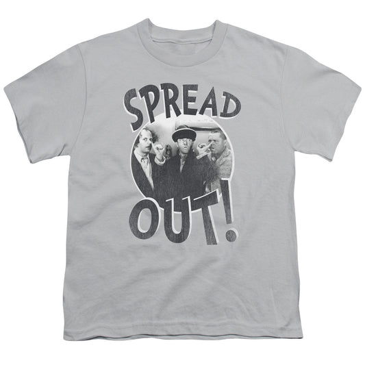 Three Stoogeshort Sleevepread Out-s - S Youth 18/1 - Silver T-shirt