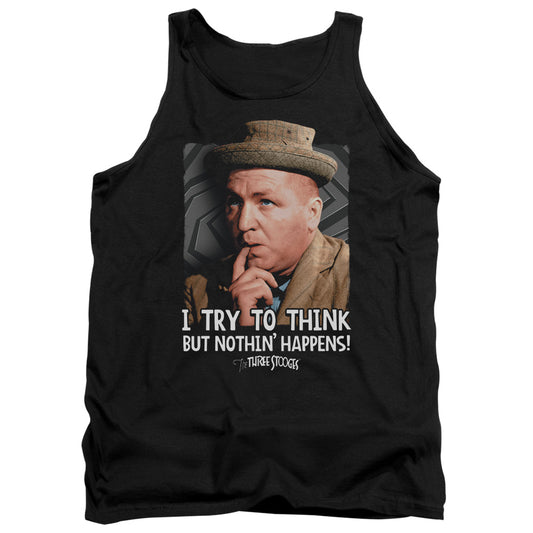 Three Stooges - Try To Think - Adult Tank - Black