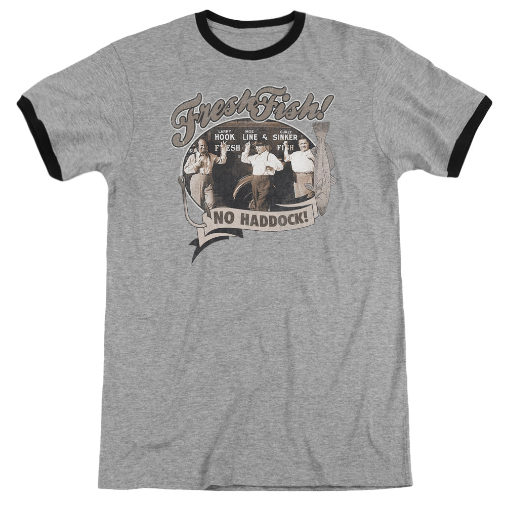 Three Stooges - Fresh Fish - Adult Ringer - Heather/black