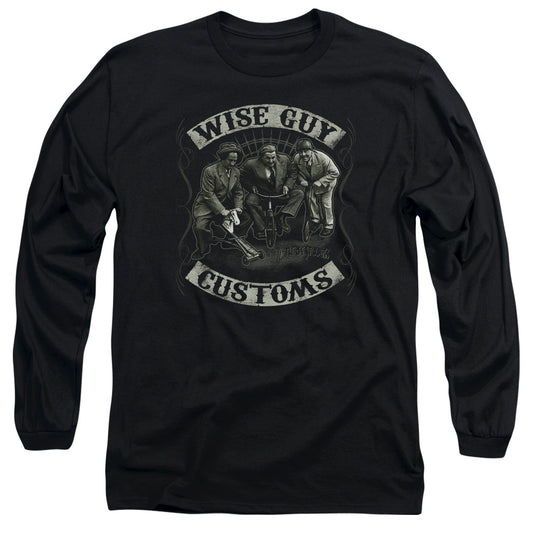 Three Stooges - Wise Guy Customs - Long Sleeve Adult 18/1 - Black T-shirt