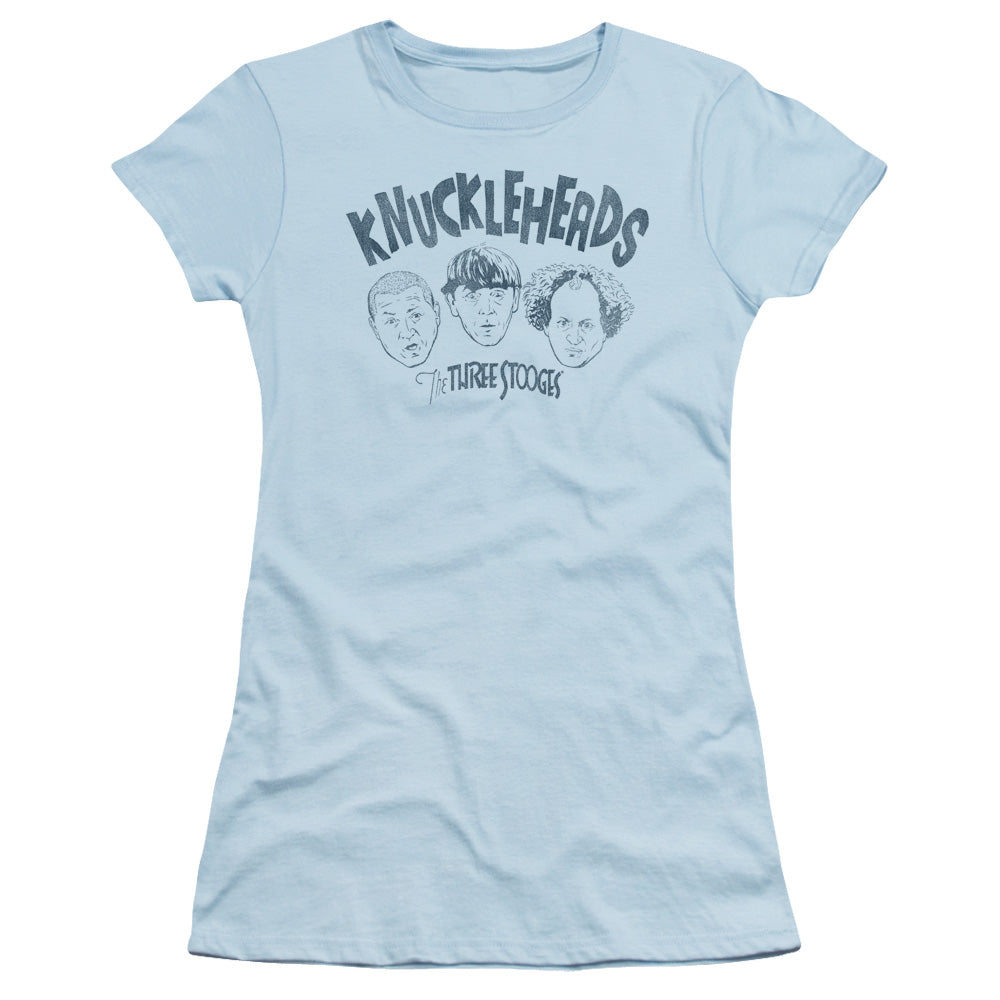 Three Stooges - Knuckleheads - Short Sleeve Junior Sheer - Light Blue T-shirt