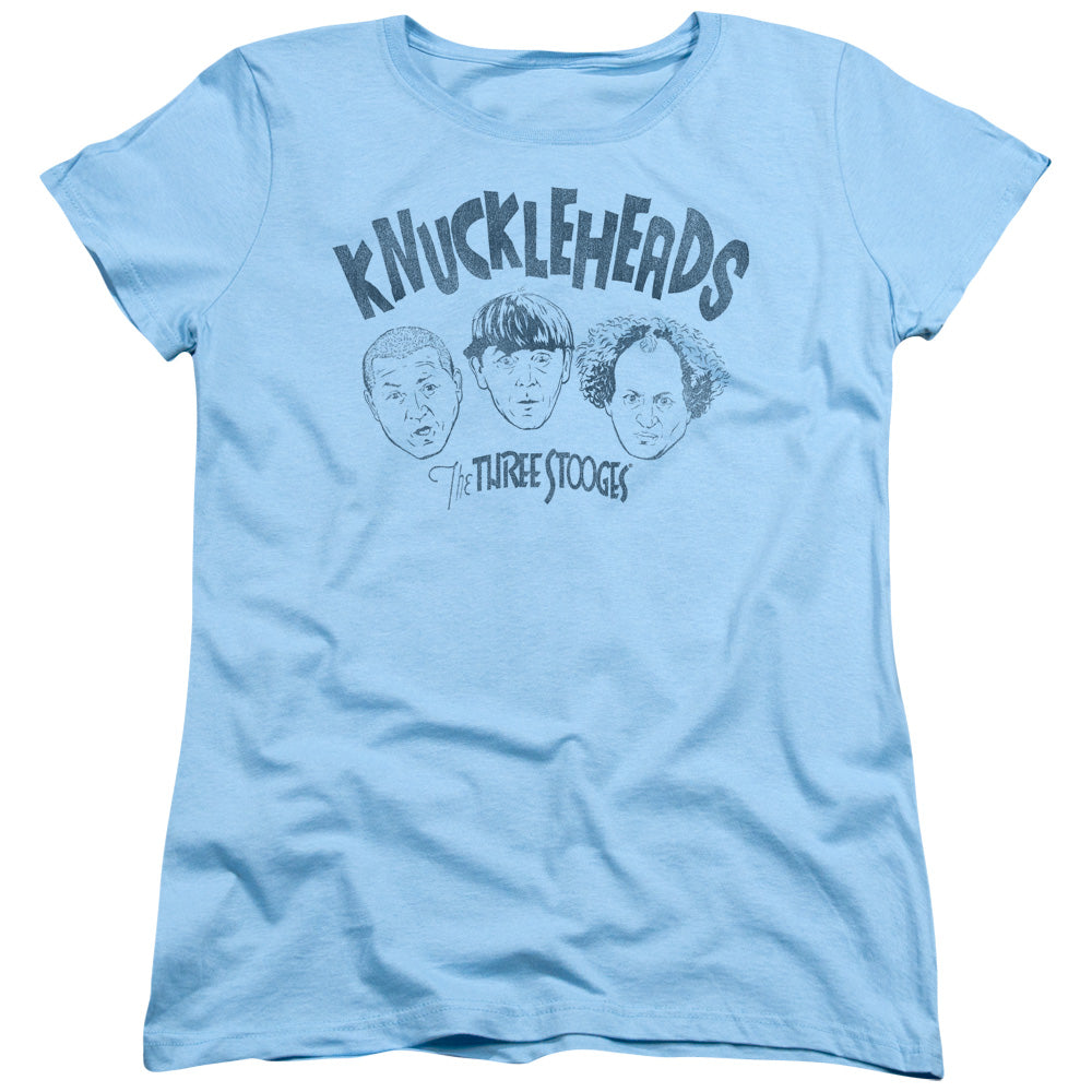 Three Stooges - Knuckleheads - Short Sleeve Womens Tee - Light Blue T-shirt