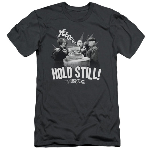Three Stooges - Hold Still - Short Sleeve Adult 30/1 - Charcoal T-shirt