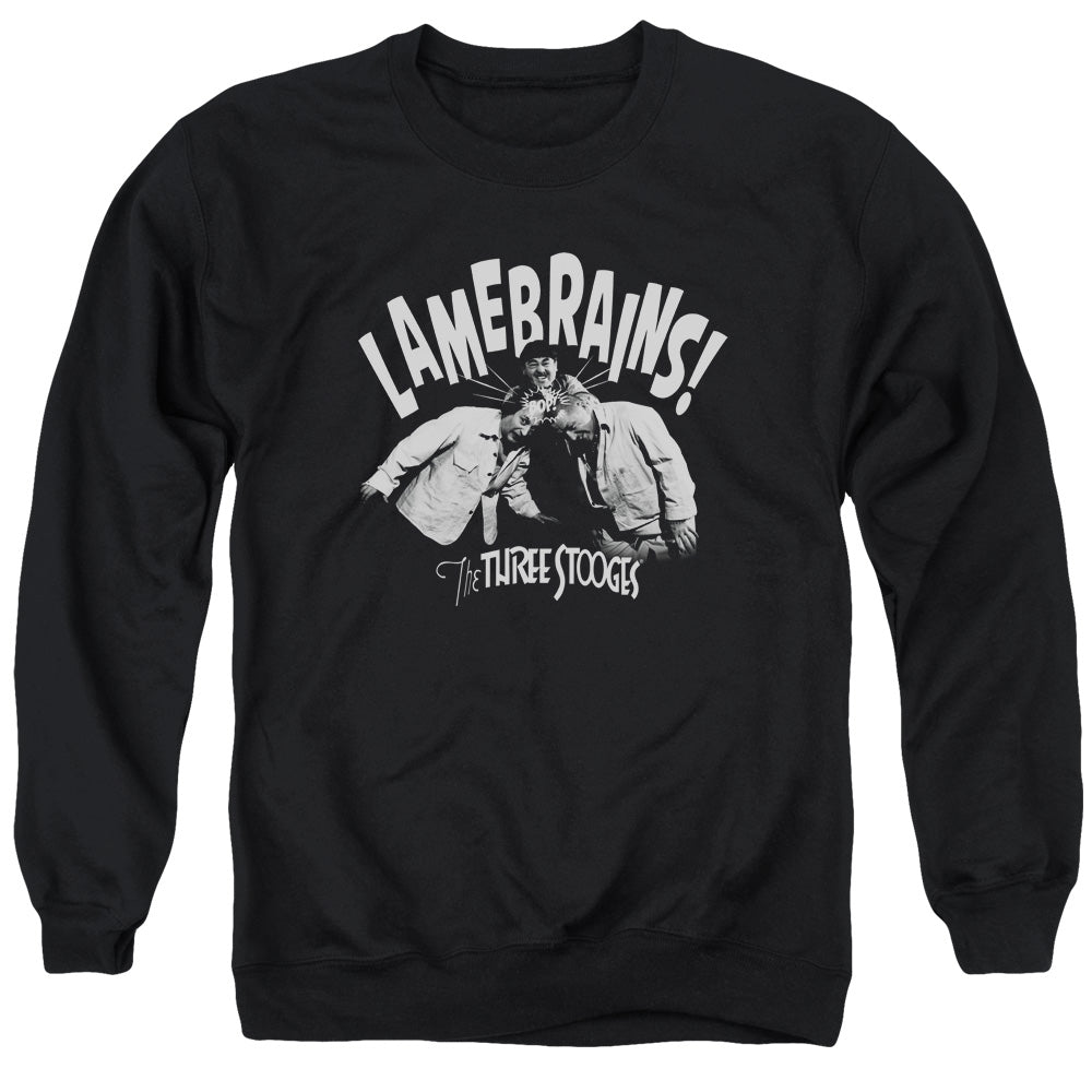 Three Stooges - Lamebrains - Adult Crewneck Sweatshirt - Black