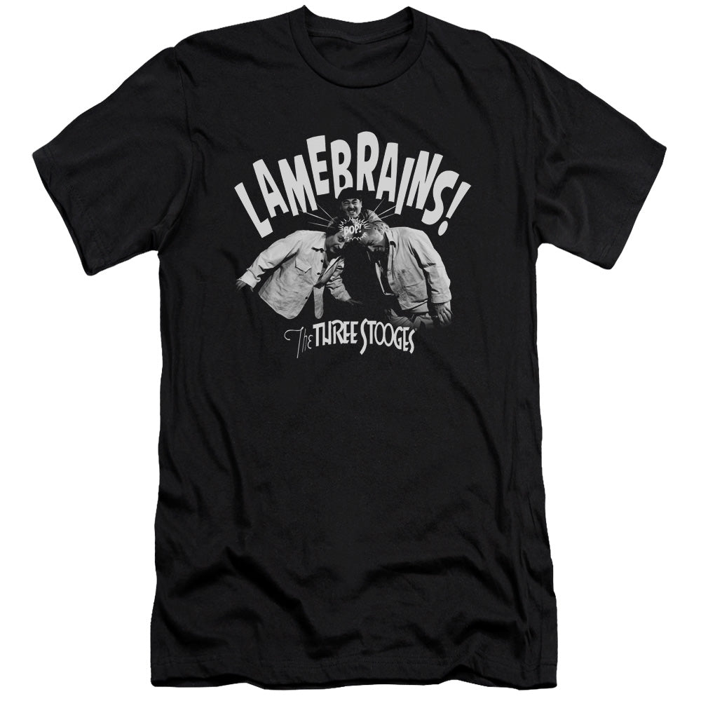 Three Stooges - Lamebrains - Short Sleeve Adult 30/1 - Black T-shirt