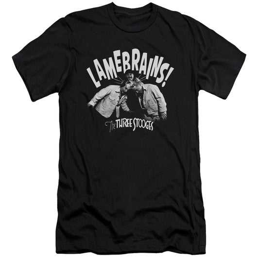 Three Stooges - Lamebrains - Short Sleeve Adult 30/1 - Black T-shirt