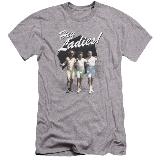 Three Stooges - Hey Ladies-premuim Canvas Adult Slim Fit 30/1 - Athletic Heather