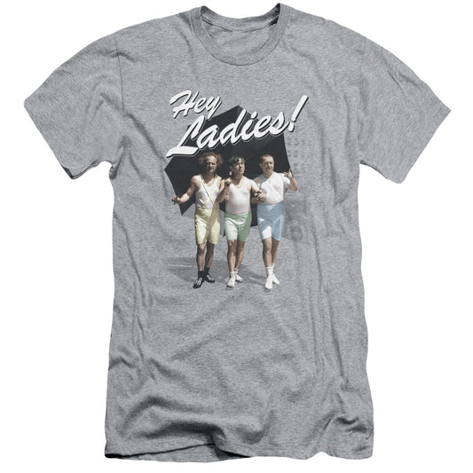 Three Stooges - Hey Ladies - Short Sleeve Adult 30/1 - Athletic Heather T-shirt