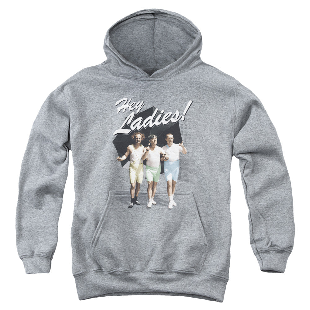 Three Stooges - Hey Ladies - Youth Pull-over Hoodie - Heather