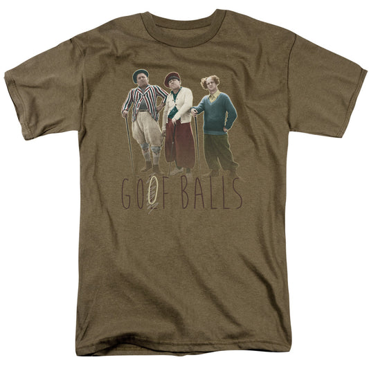 Three Stooges - Goof Balls - Short Sleeve Adult 18/1 - Safari Green T-shirt