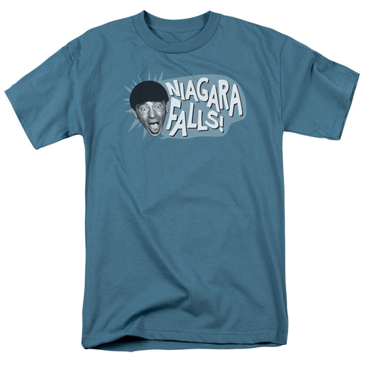 Three Stooges - Niagara Falls - Short Sleeve Adult 18/1 - Slate T-shirt