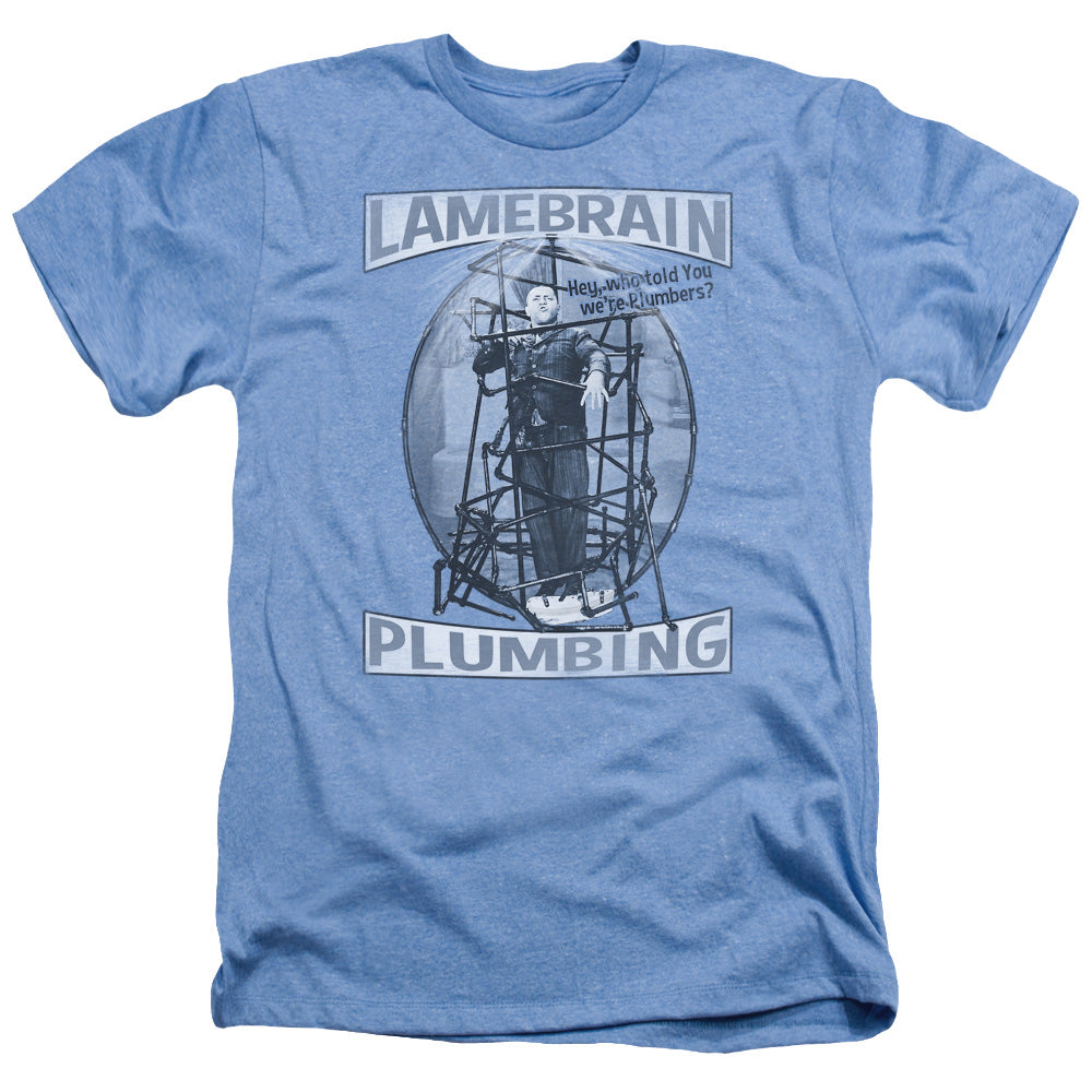Three Stooges - Lamebrain Plumbing - Adult Heather - Light Blue