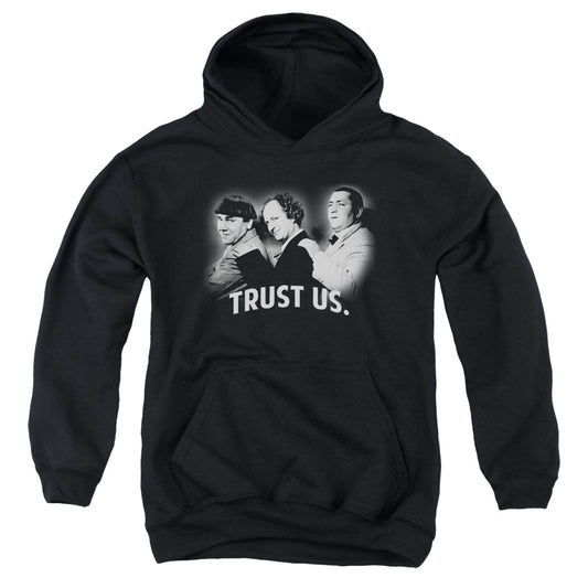 Three Stooges - Turst Us - Youth Pull-over Hoodie - Black