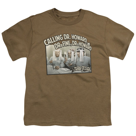 Three Stooges - Doctor - Short Sleeve Youth 18/1 - Safari Green T-shirt