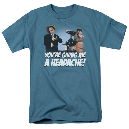 Three Stooges - Headache - Short Sleeve Adult 18/1 - Slate T-shirt