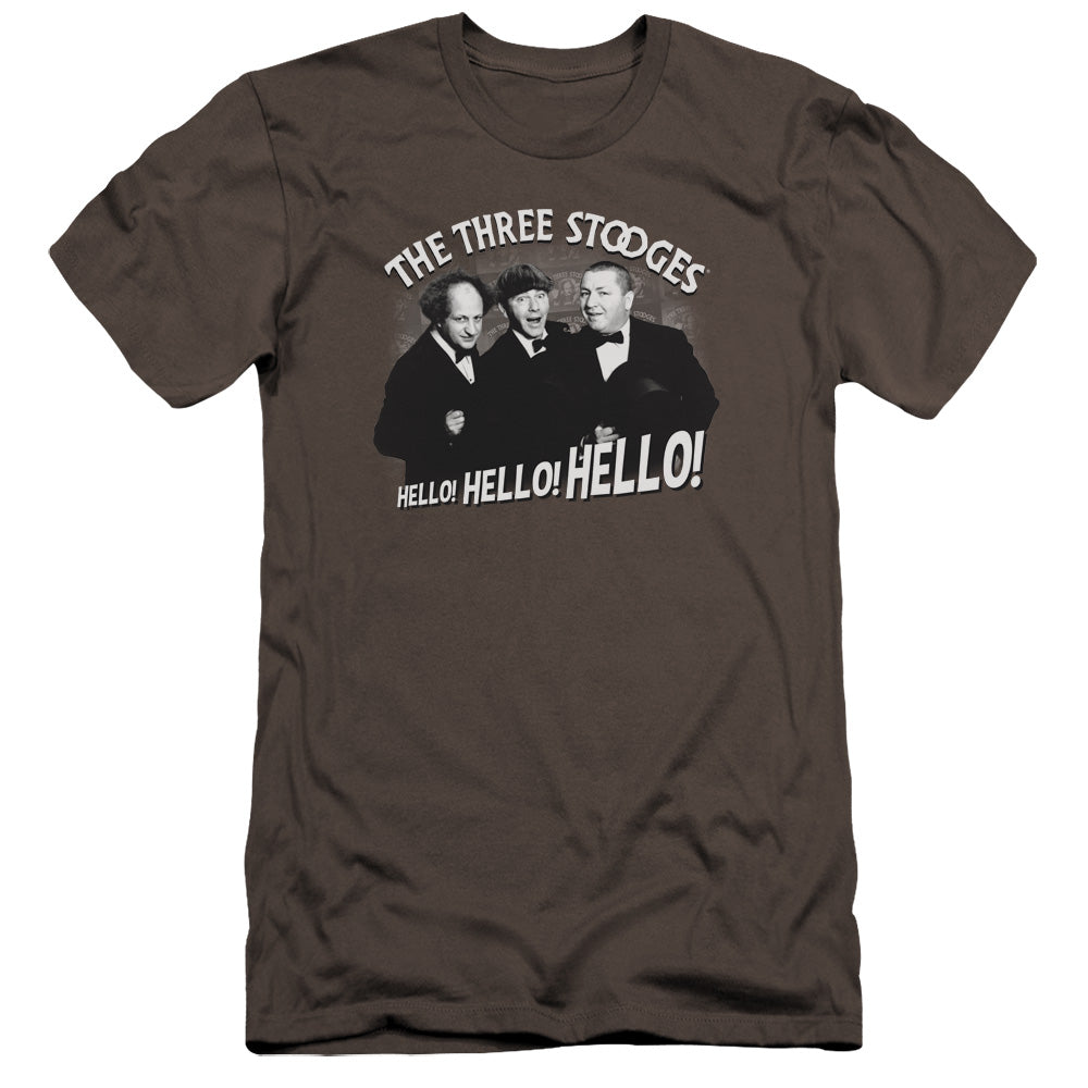 Three Stooges - Hello Again-premuim Canvas Adult Slim Fit 30/1 - Charcoal
