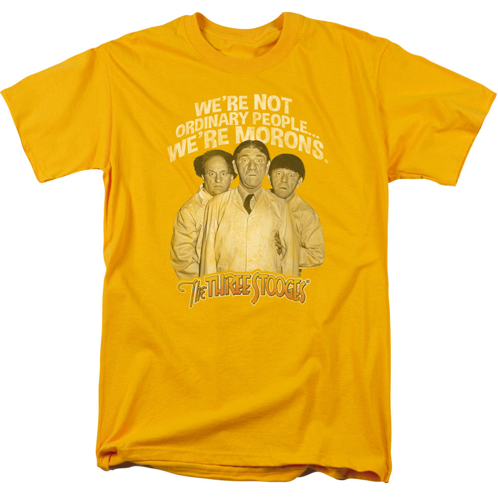 Three Stooges - Morons - Short Sleeve Adult 18/1 - Gold T-shirt