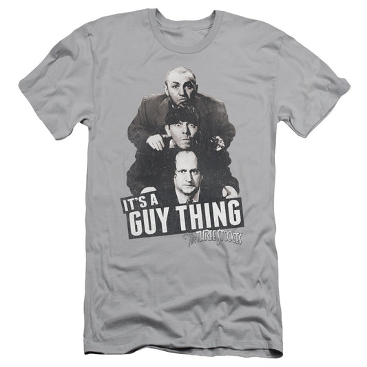 Three Stooges - Guy Thing - Short Sleeve Adult 30/1 - Silver T-shirt
