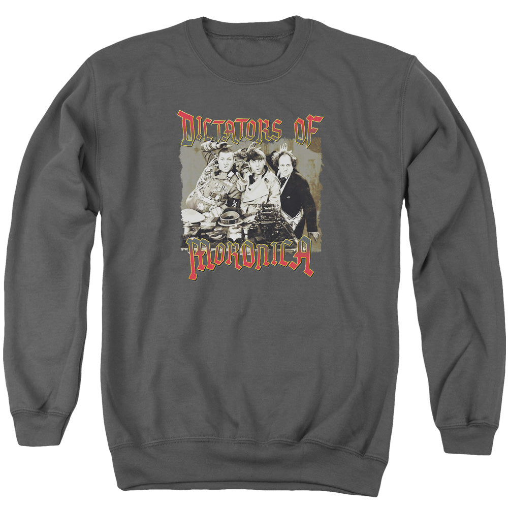 Three Stooges - Moronica - Adult Crewneck Sweatshirt - Charcoal