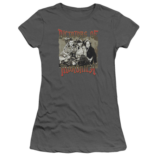 Three Stooges - Moronica - Short Sleeve Junior Sheer - Charcoal T-shirt