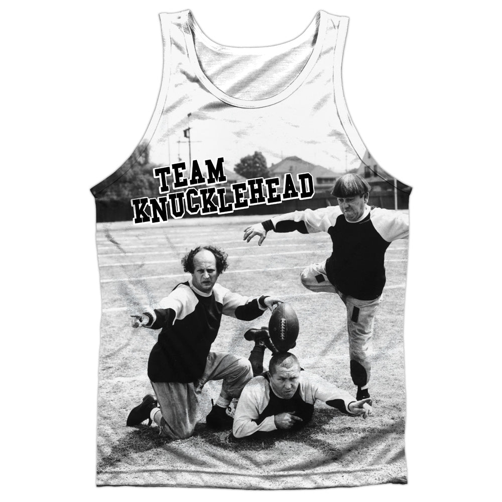 Three Stooges - Team Knucklehead - Adult 100% Poly Tank Top - White