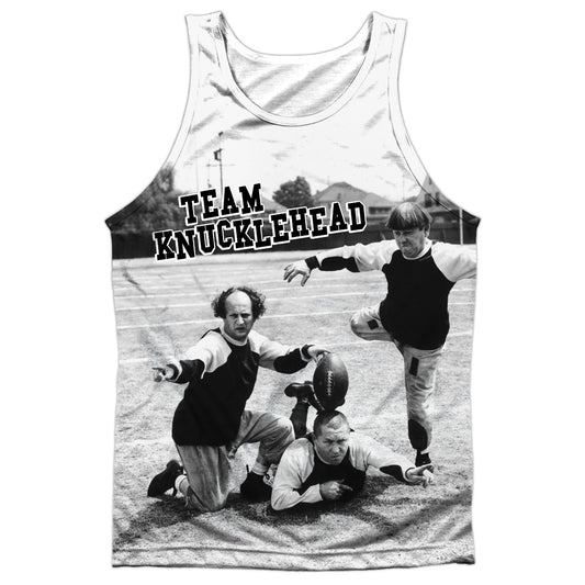 Three Stooges - Team Knucklehead - Adult 100% Poly Tank Top - White