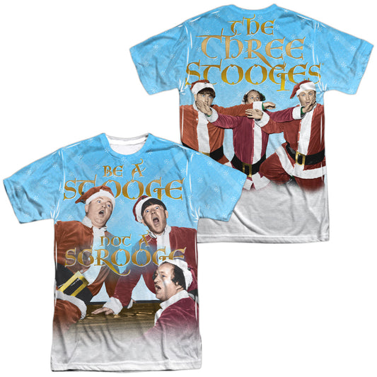 Three Stooges - Be A Stooge (Front/back Print) - Short Sleeve Adult Poly Crew - White T-shirt