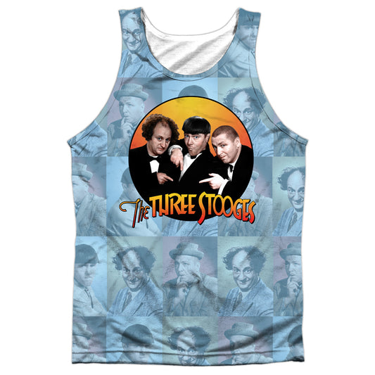 Three Stooges - Portraits - Adult 100% Poly Tank Top - White