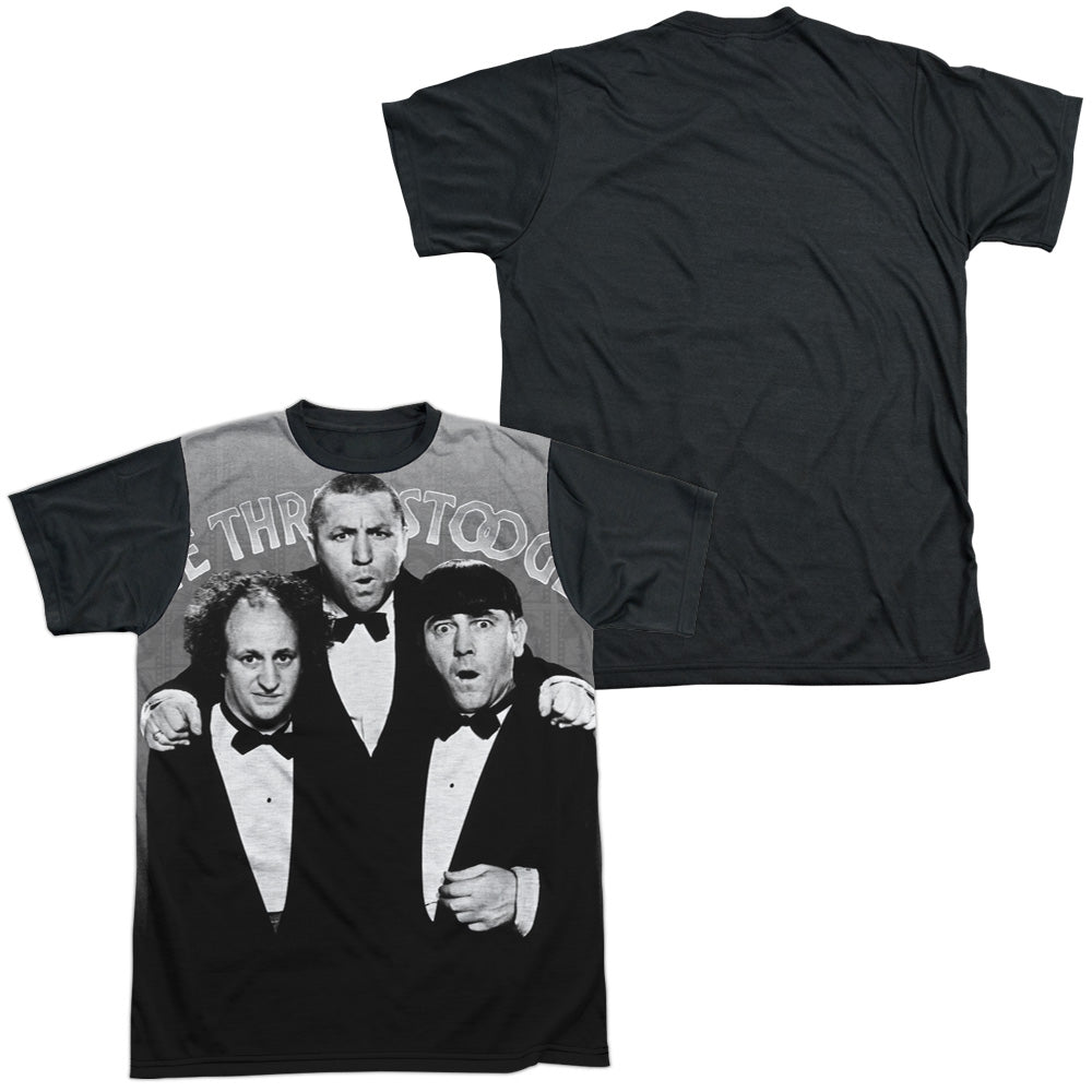 Three Stooges - Classy Fellas - Short Sleeve Adult White Front Black Back   - White T-shirt