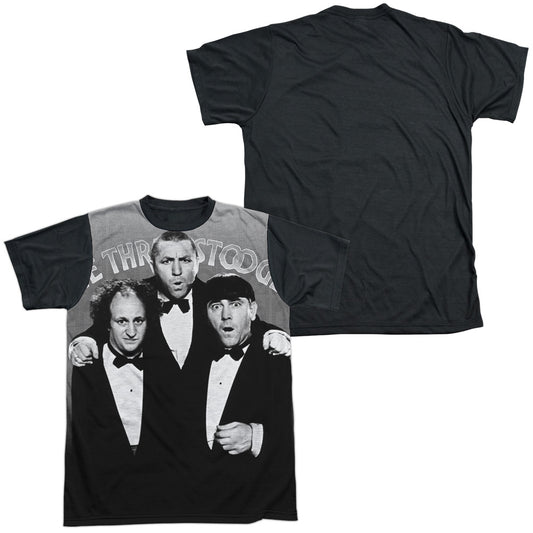 Three Stooges - Classy Fellas - Short Sleeve Adult White Front Black Back   - White T-shirt