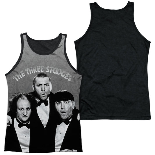 Three Stooges - Classy Fellas - Adult Poly Tank Top Black Back - White