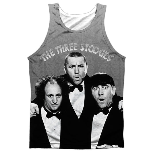 Three Stooges - Classy Fellas - Adult 100% Poly Tank Top - White