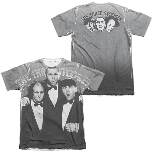 Three Stooges - Classy Fellas (Front/back Print) - Adult Poly/cotton Short Sleeve Tee - White T-shirt