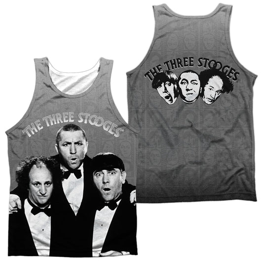 Three Stooges - Classy Fellas (Front/back Print) - Adult 100% Poly Tank Top - White