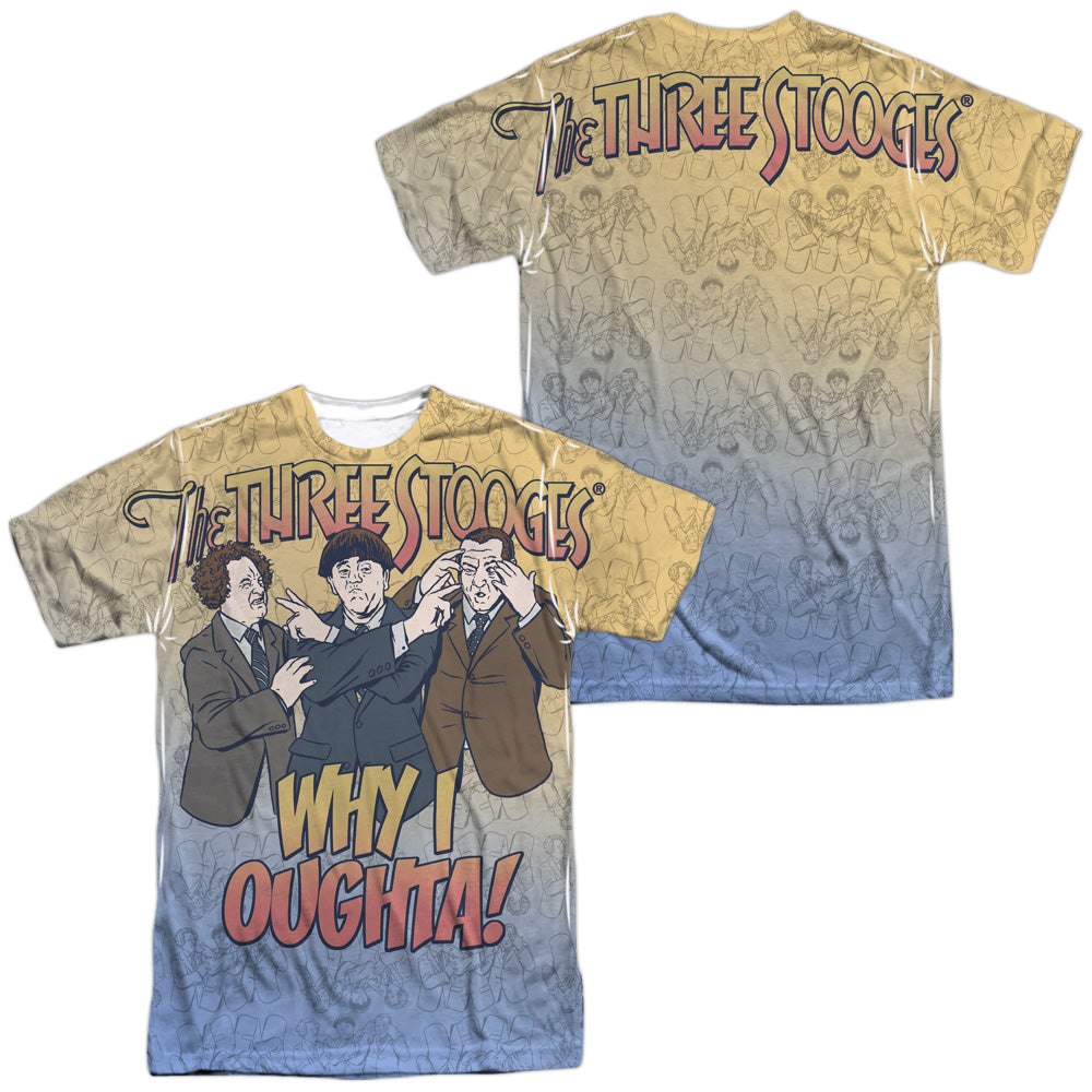 THREE STOOGES WHY I OUGHTA (FRONT/BACK PRINT)-S/S ADULT T-Shirt