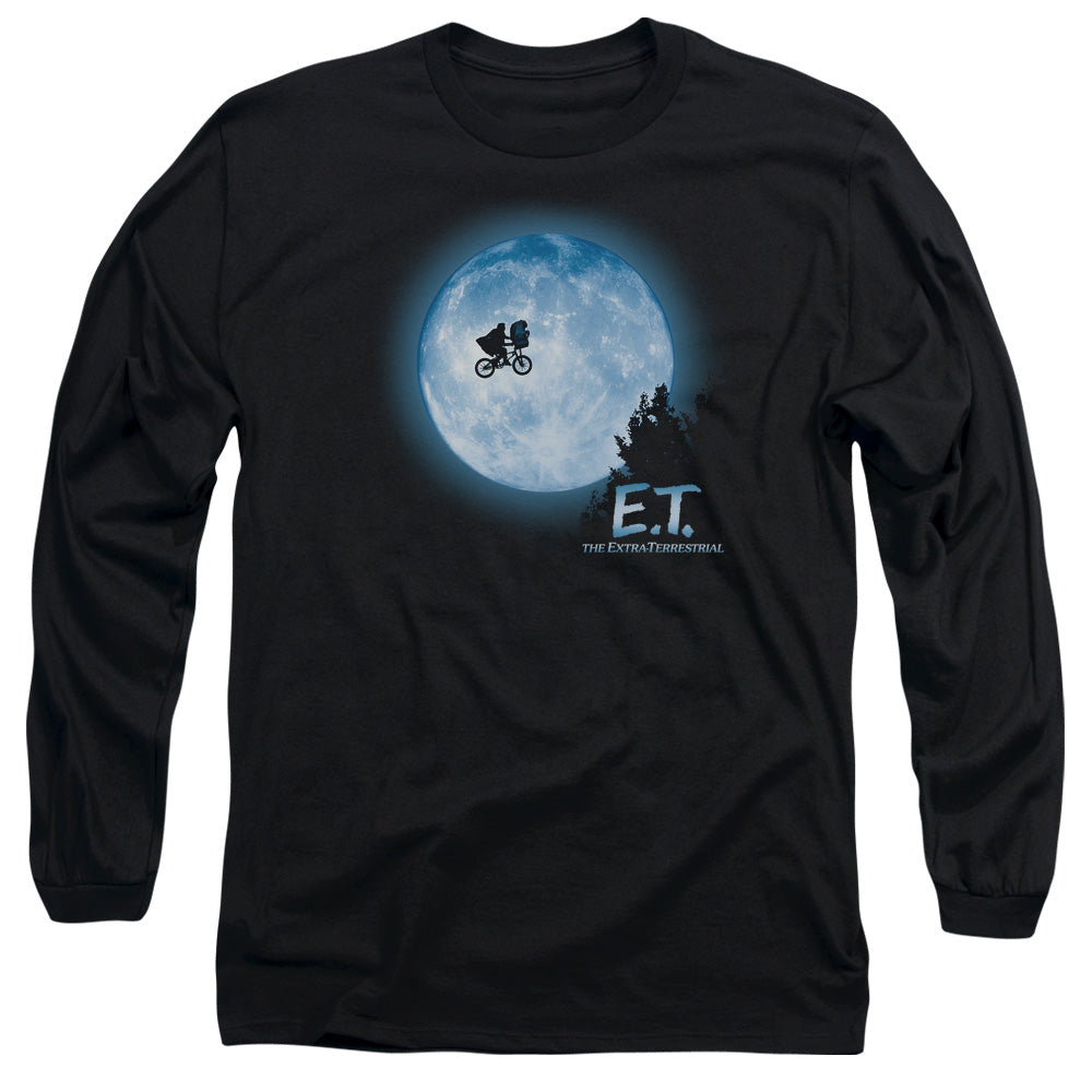 Et - Moon Scene - Long Sleeve Adult 18/1 - Black - Sm - Black T-shirt